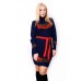 Knitted dress "Wreath" red/navy